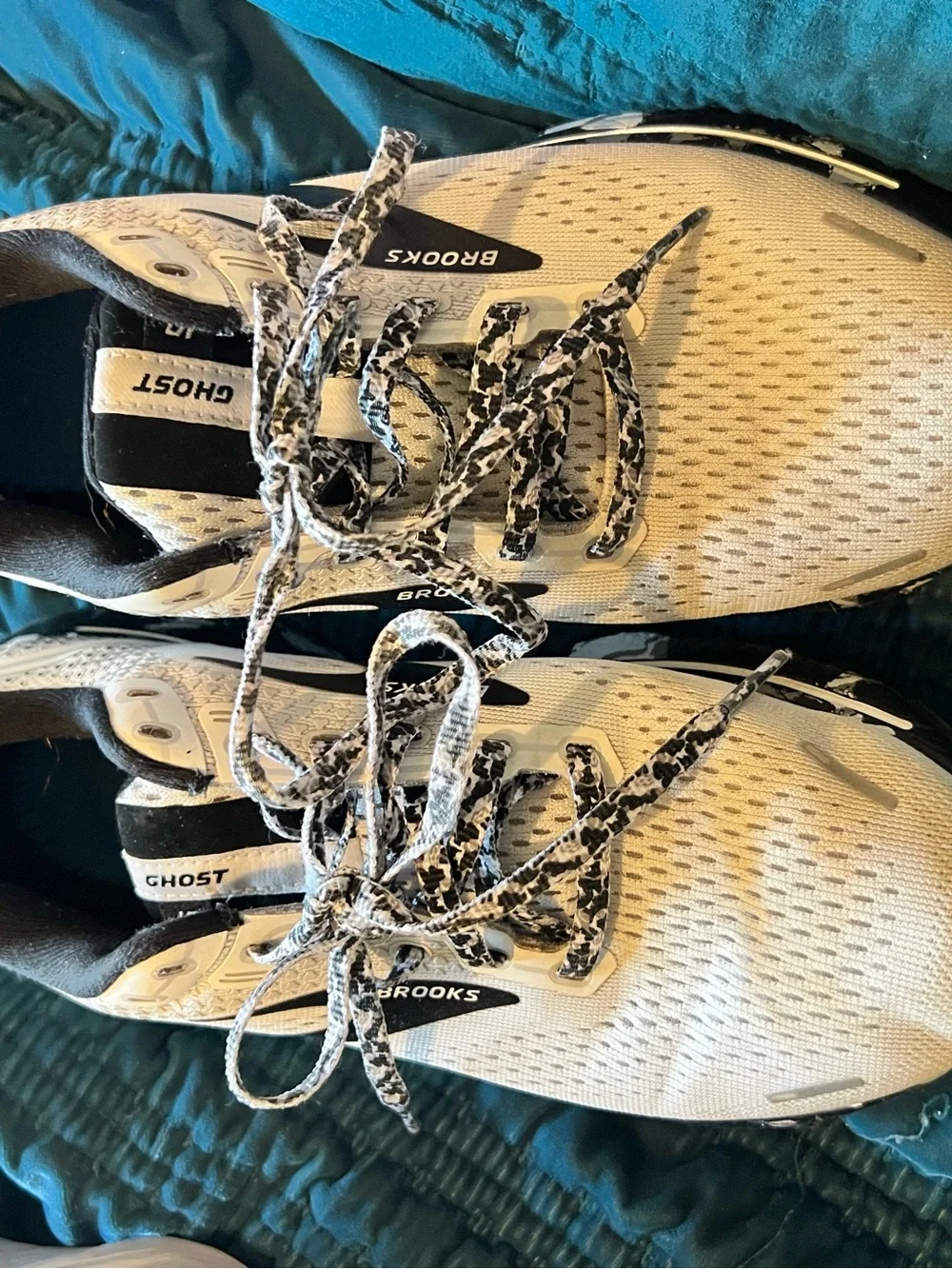 Brooks Ghost Women's Running Sneakers - White with Black Accents